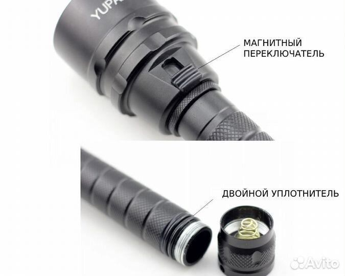 Подводный фонарь 5 диодов желтый