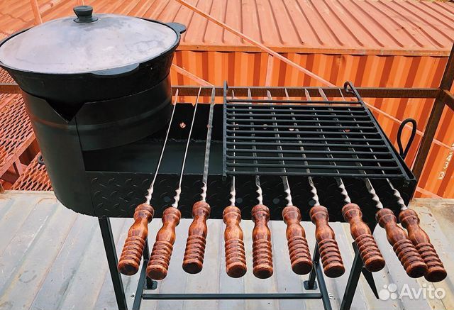 Мангал с печкой под казан 12 л