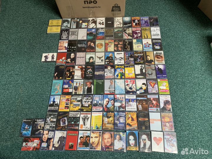 Аудиокассеты, лот 1, 155 штук, рок и клубная музык