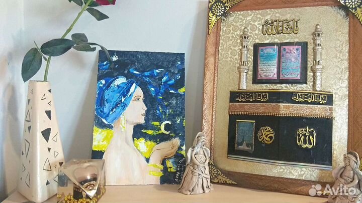 Мусульманка,мечеть Картина маслом