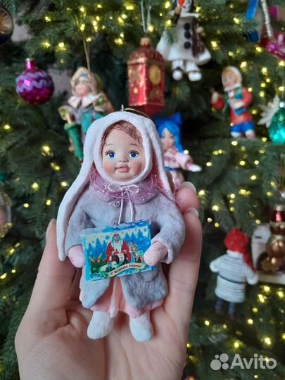 Ватная елочная игрушка