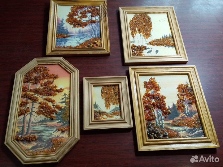Картины из янтарной крошки