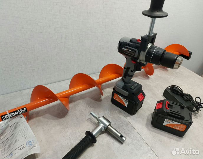 Ледобур Nanwei 150Nm 6 Ah + Тонар Мотошторм 130