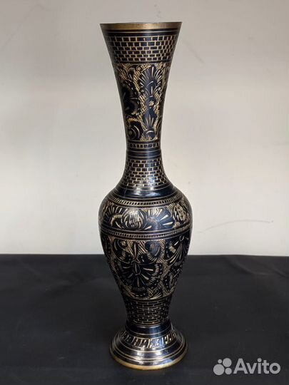 Ваза латунная ручная работа Индия 31,5 см