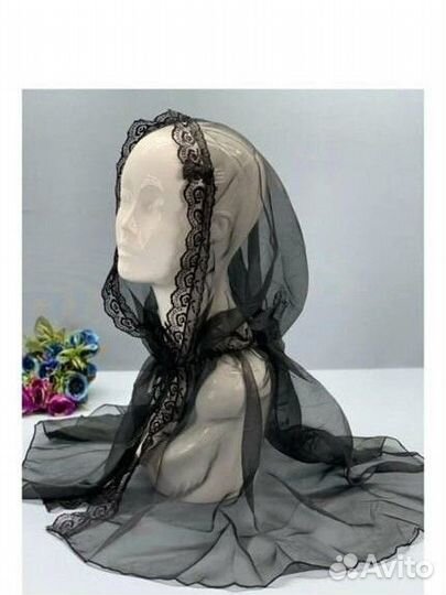 Платок для храма чёрный. Новый