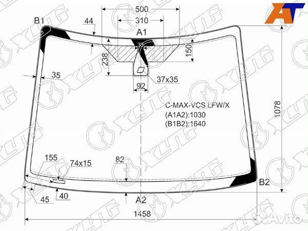 Стекло лобовое ford C-MAX