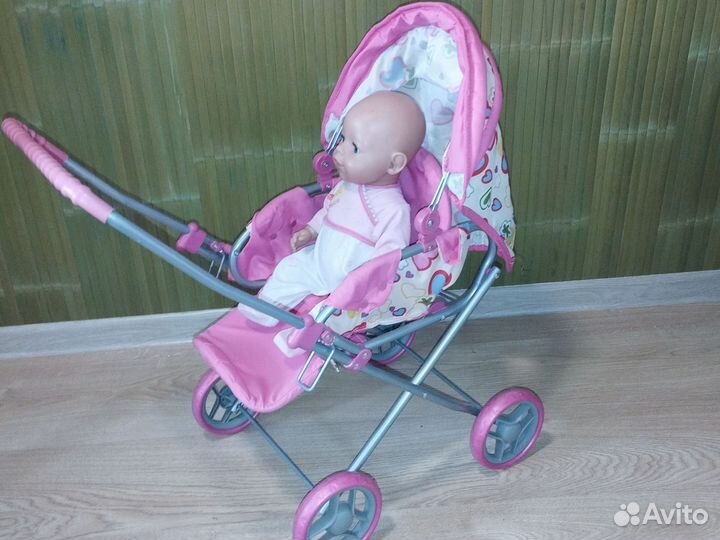 Коляска кукольная и кукла Беби Анабель