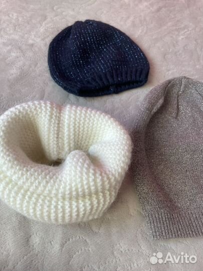 Берет, снуд, шапка, кожаная перчатка, варежки