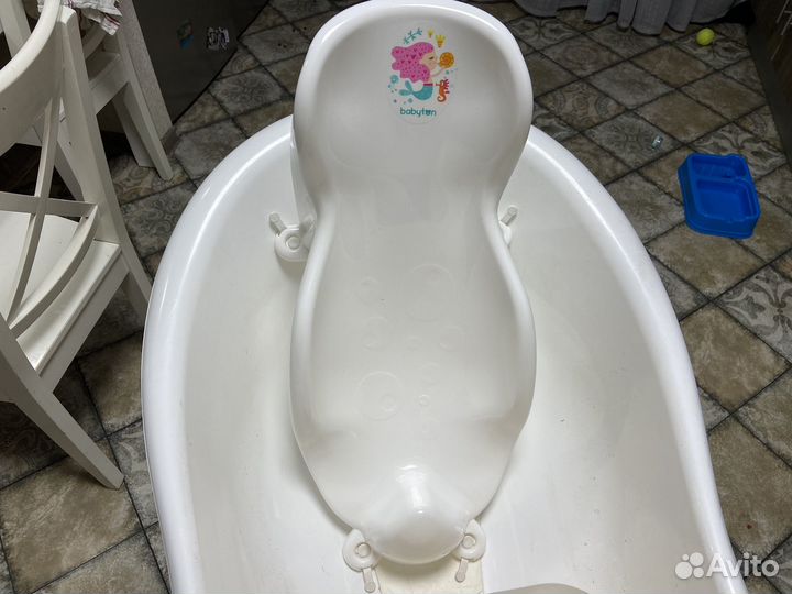 Детская ванна с подставкой+горка+стул для купания