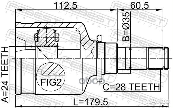 ШРУС внутренний левый 24x35x28 0511-M320mtlh Fe