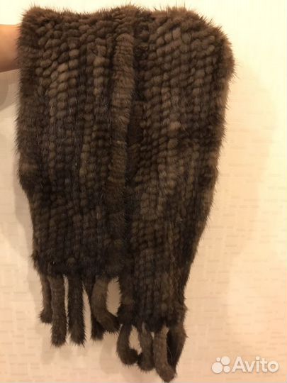 Шарф норка коричневый