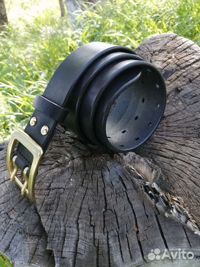 Джинсовый мужской ремень кожаный