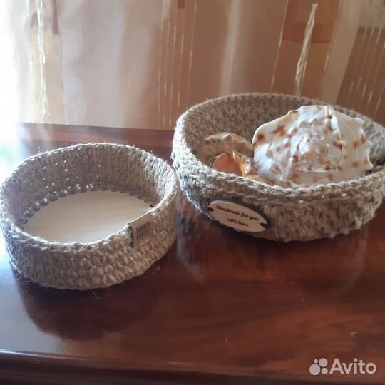 Корзинки вязаные ручной работы