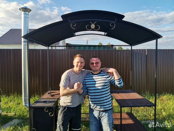 Мангал лофт с крышей