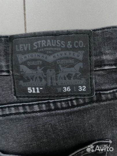 Джинсы мужские levis 511 36w 32l