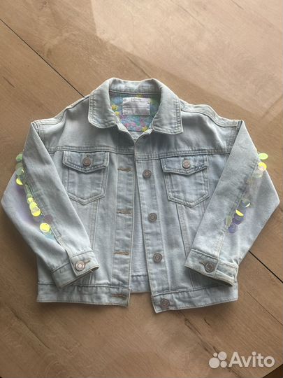 Джинсовая куртка для девочки 110 116
