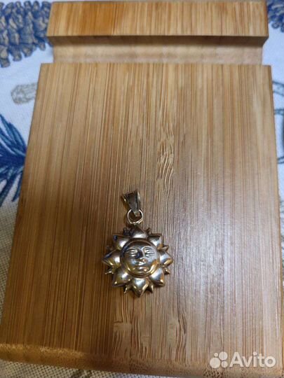 Серебряный кулон Солнце и Слон