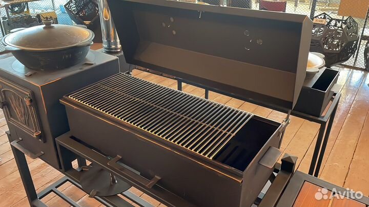 Мангал с печью под казан