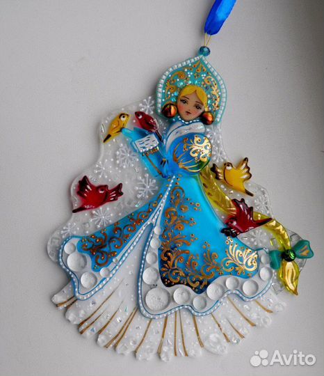 Авторские елочные игрушки из стекла