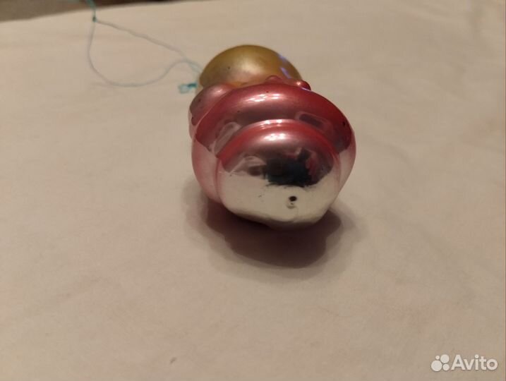 Елочная игрушка СССР Девочка в шубке Редкая Стекло