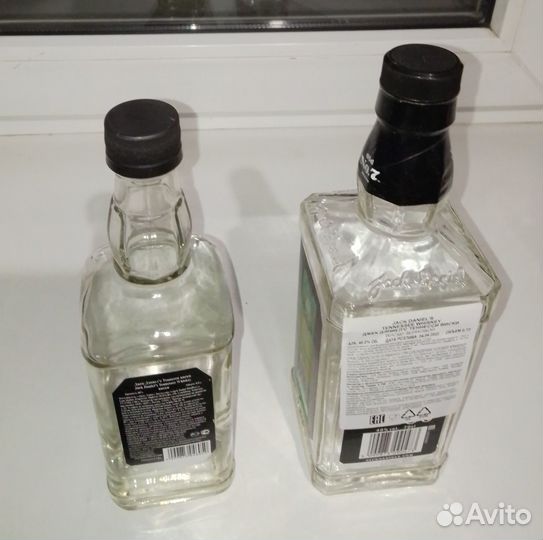 Пустые бутылки от виски Jack Daniel's цена за обе