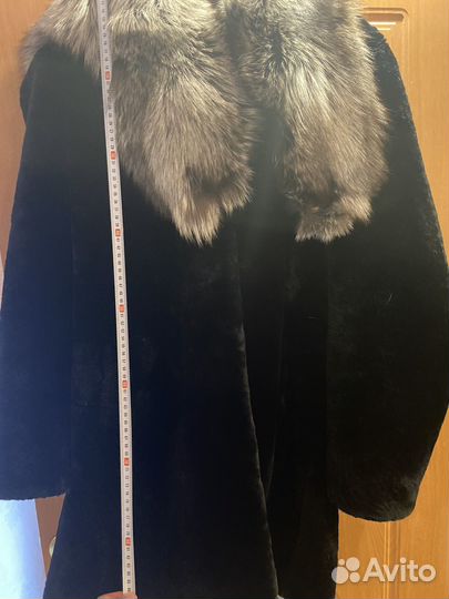 Шуба из мутона с капюшоном