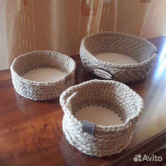 Корзинки вязаные ручной работы