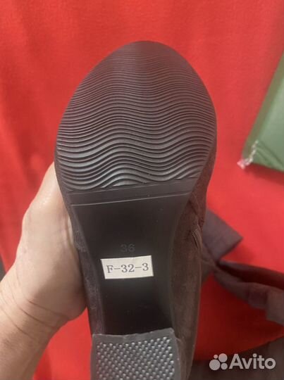 Сапоги замшевые ботфорты новые