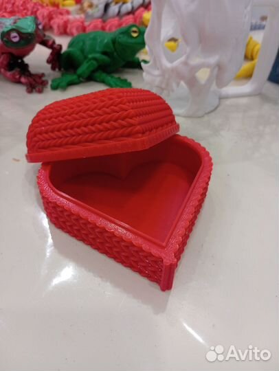 Шкатулка Вязаное сердце большая