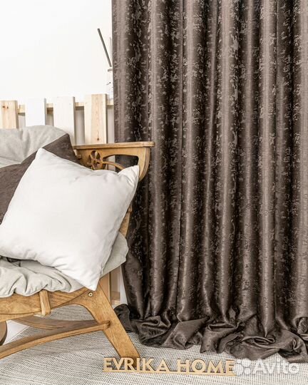 Шторы мрамор Зарина Шоколад