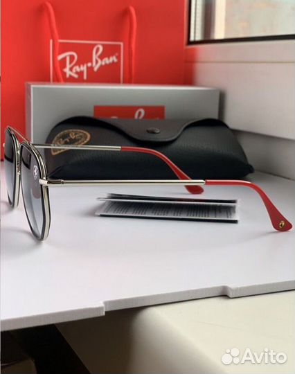 Очки ray ban ferrari пепельные