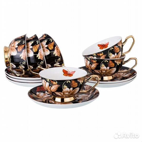 Чайный сервиз с бабочками на 6 персон