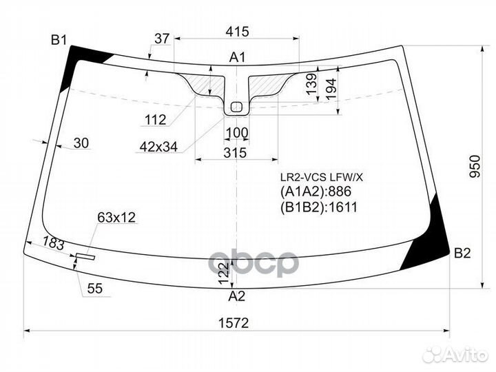 Стекло лобовое (Датчик дождя) Land Rover Freela