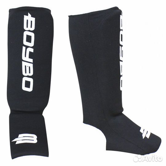 Защита голень-стопа BoyBo чёрная х/б (р. XL)