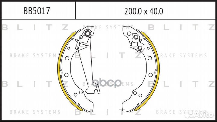 Колодки тормозные барабанные зад BB5017 Blitz