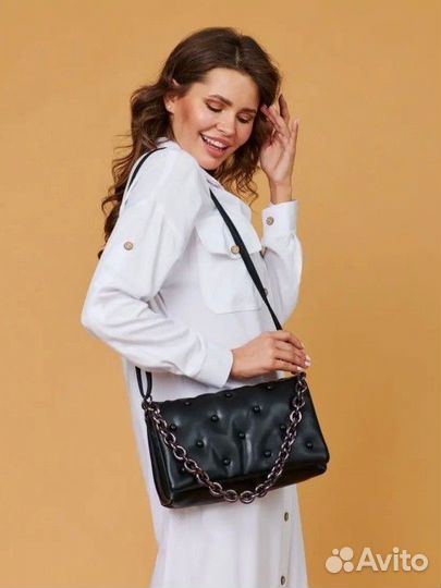 Сумка через плечо вечерняя чёрная