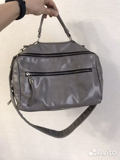 Сумка серая кожзам