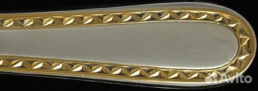 Столовый набор серебра 925 12 персон с золочением