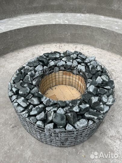 Кострище из камня габионы