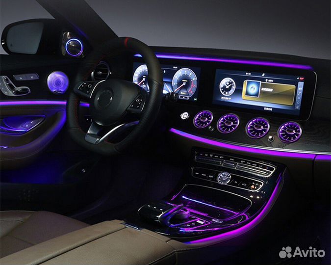 Подсветка салона Mercedes W213 64цвета