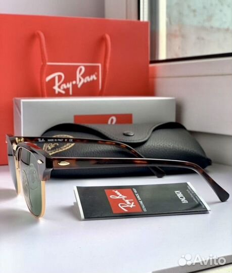 Очки ray ban clubmaster зеленые