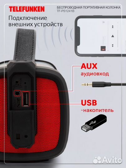 Портативная акустика telefunken TF-PS1241B (Rock)