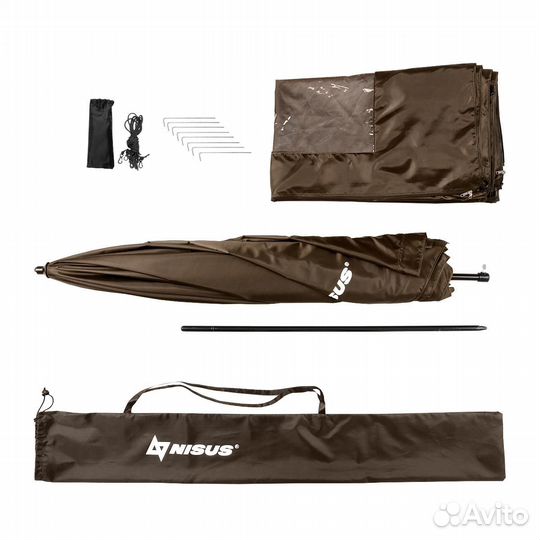 Зонт Nisus с тентом d 2,4м прямой закрытый