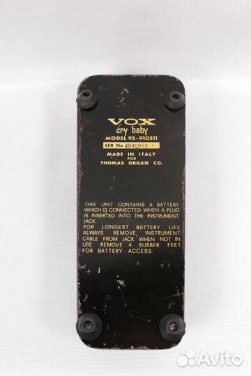 VOX CryBaby Model 95-910511 Italy 1960s