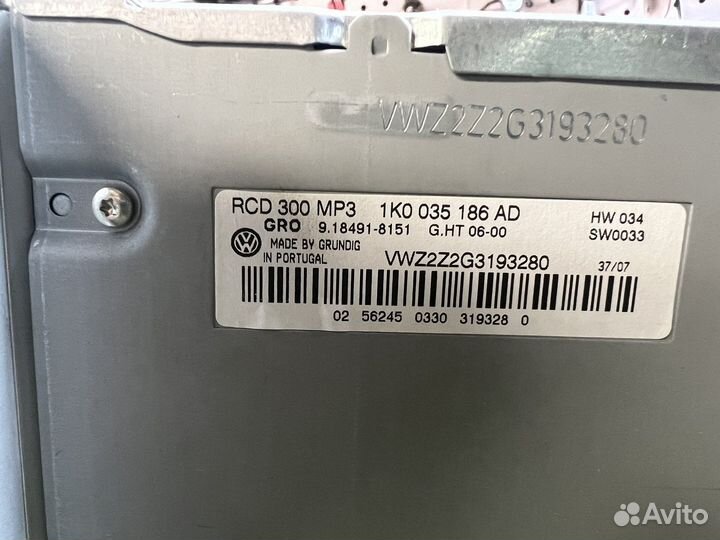 Магнитола 2din golf 5