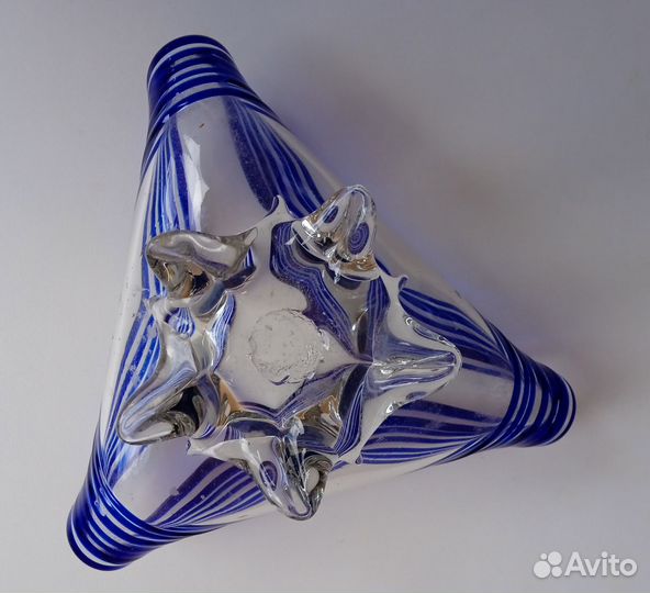 Пепельница синее стекло СССР