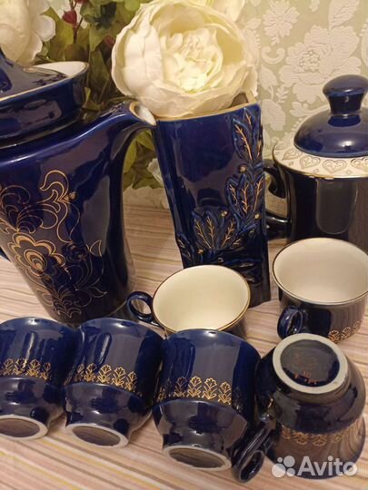 Кобальтовый чайный сервиз СССР разделяю