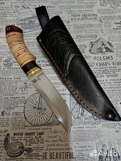 Нож лесник/ сталь 9хс/ береста