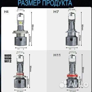 Светодиодные линзованные лампы с стг Н4