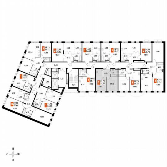 1-к. апартаменты, 35,6 м², 11/15 эт.